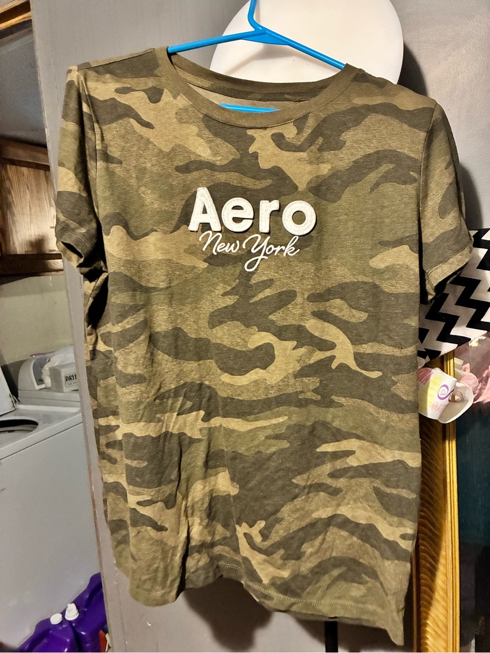 Aeropostale Olive Green Camo Short Sleeve Tee